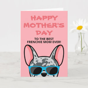 Frenchie Mother's Day Blue Merle French Bulldog Card