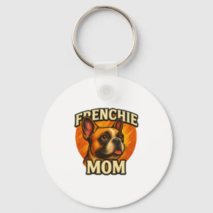 Frenchie Mum Adorable French Bulldog Portrait Key Ring