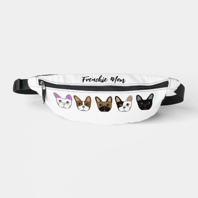 Frenchie Mum Cartoon French Bulldog Face  Bum Bags (Front)