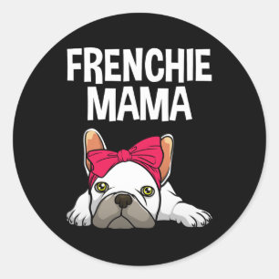 Frenchie Mum French Bulldog Design For Women Grand Classic Round Sticker
