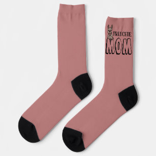Frenchie Mum French Bulldog Lover Pink Socks