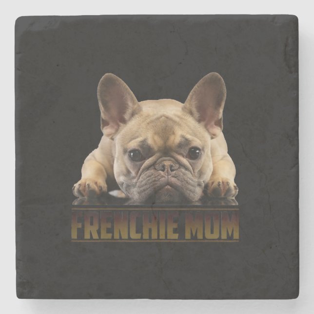frenchie mum | french bulldog mum gift stone coaster (Front)
