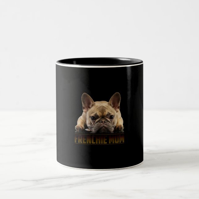 frenchie mum | french bulldog mum gift Two-Tone coffee mug (Center)
