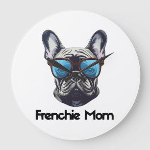 Frenchie Mum Funny French Bulldog Dog Lover Large Clock