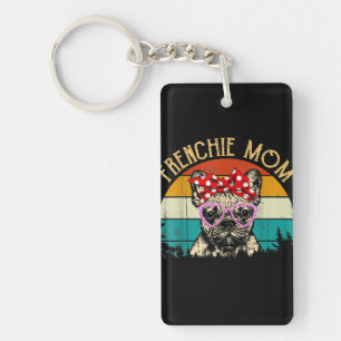 Frenchie Mum Gift Vintage Retro Style Bulldog Key Ring