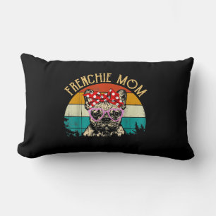 Frenchie Mum Gift Vintage Retro Style French Bulld Lumbar Cushion