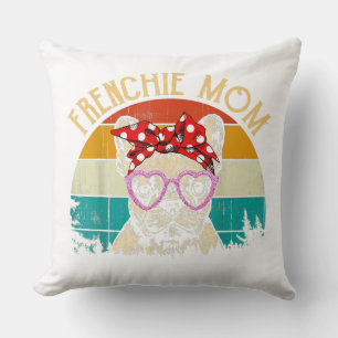 Frenchie Mum Lover Gift Vintage Retro Style Cushion