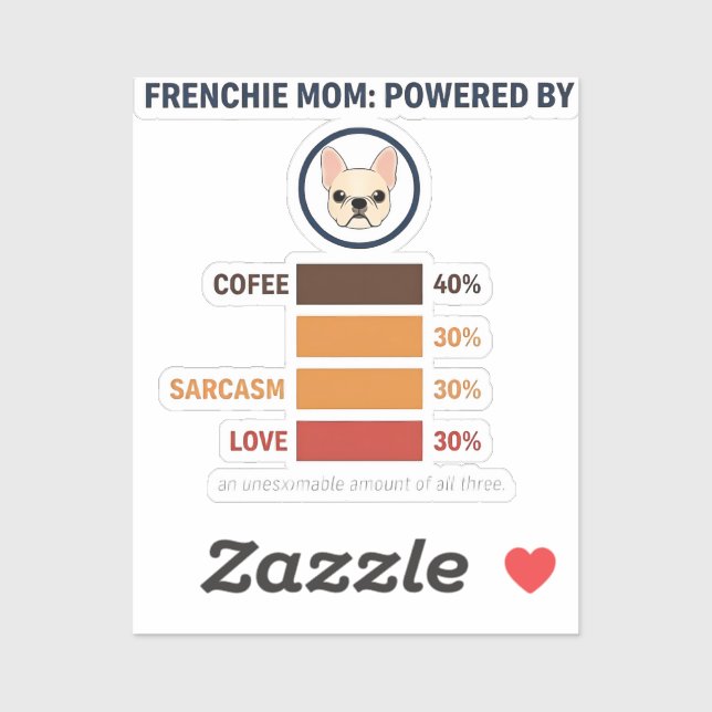 Frenchie Mum Powered By Coffee Love Sarcasm (Sheet)
