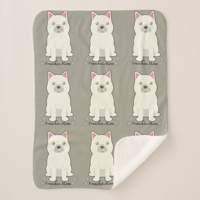 Frenchie Mum Sherpa Blanket (Front)