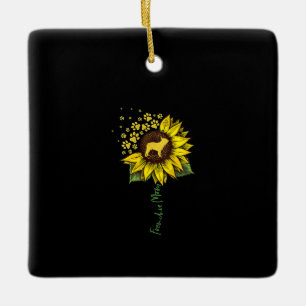 Frenchie Mum Sunflower French Bulldog Lover Gift Ceramic Ornament