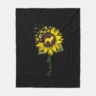 Frenchie Mum Sunflower French Bulldog Lover Gift Fleece Blanket