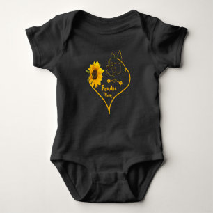 Frenchie Mum With Sunflower Cute Frenchie Lovers Baby Bodysuit