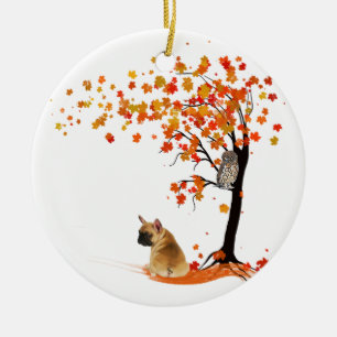 Frenchie My Spirit Animals Owl Frenchie Lovers Ceramic Ornament