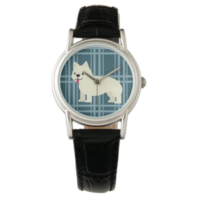 Frenchie Plaid Blue Watch (Front)