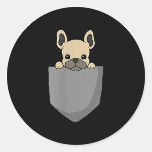 Frenchie Pocket Funny French Bulldog Gift Classic Round Sticker