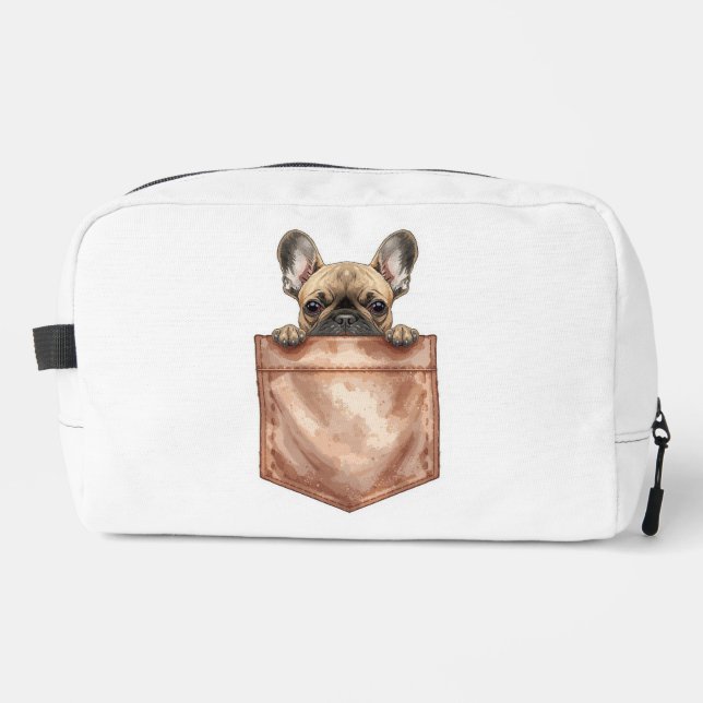 Frenchie Puppy Pocket Makeup Bag & Pencil Case (Front)