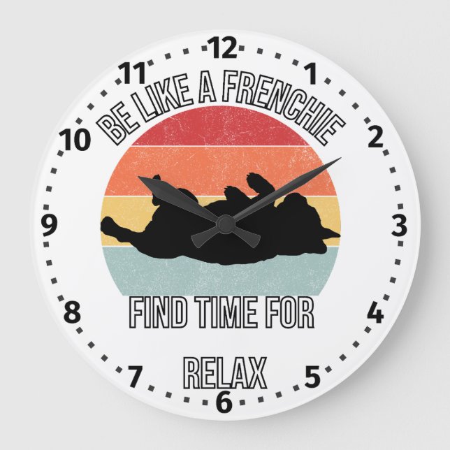 Frenchie relax clock with numbers (Front)