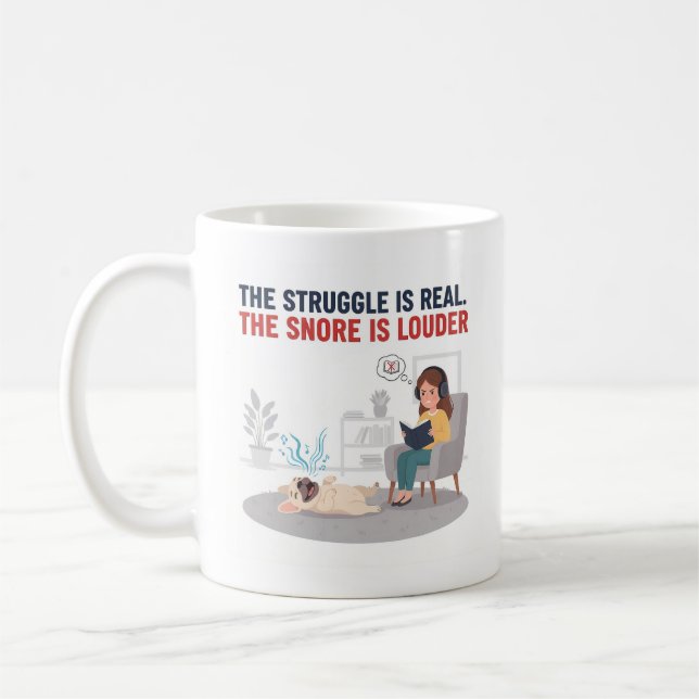 Frenchie Snoring Loud Funny Dog Mum Gift Coffee Mug (Left)