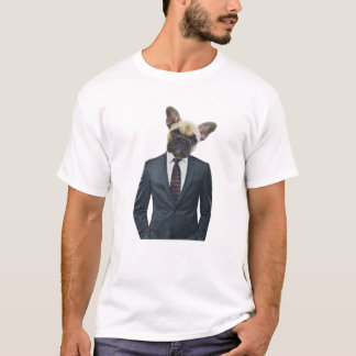 Frenchie Suited And Booted French Bulldog In A Sui T-Shirt