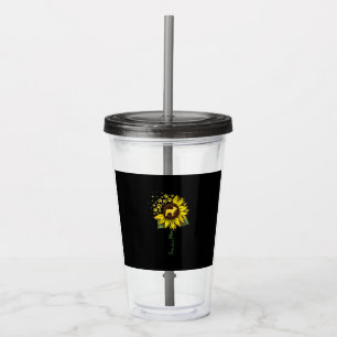 Frenchie Sunflower Mum French Bulldog Lover Gift Acrylic Tumbler