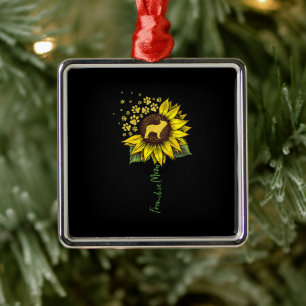Frenchie Sunflower Mum French Bulldog Lover Gift Metal Ornament