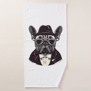 Frenchie The Gangster Bath Towel