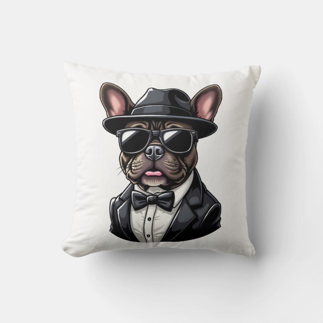 Frenchie The Gangster Cushion (Front)