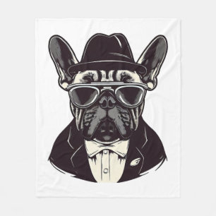 Frenchie The Gangster Fleece Blanket