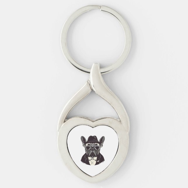 Frenchie The Gangster Key Ring (Front)