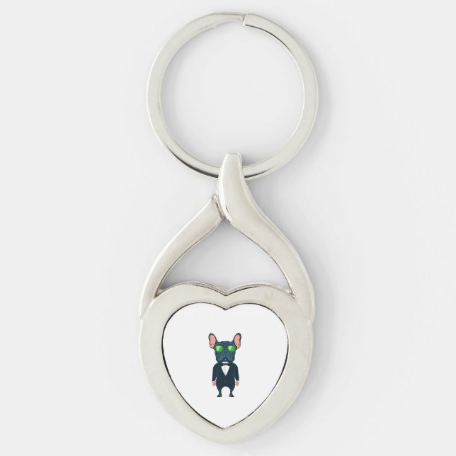 Frenchie The Gangster  Key Ring (Front)