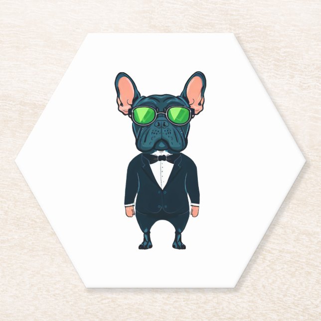 Frenchie The Gangster  Paper Coaster (Front)