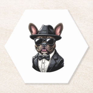 Frenchie The Gangster Paper Coaster