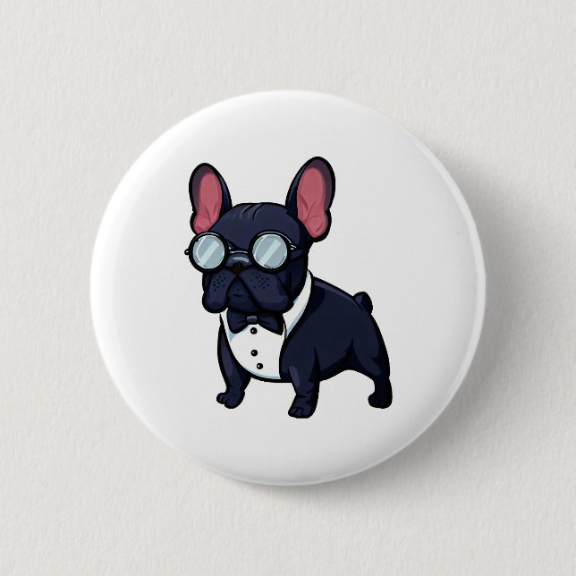Frenchie The Gentlemen  6 Cm Round Badge (Front)