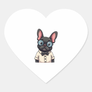 Frenchie The Gentlemen Copy (3) Heart Sticker
