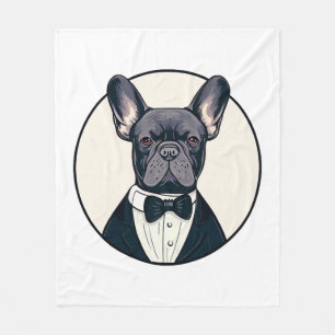 Frenchie The Gentlemen Fleece Blanket
