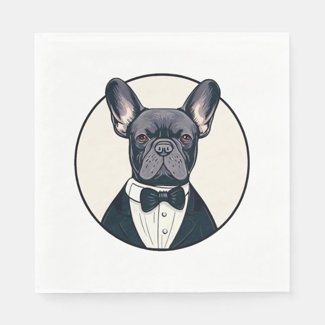 Frenchie The Gentlemen Napkin (Front)
