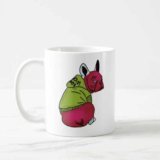 Frenchie, the Unflappable French Bulldog Coffee Mug (Left)