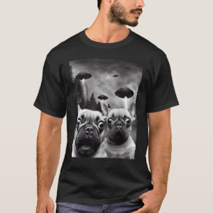 Frenchie UFO Selfie French Bulldog Alien T-Shirt