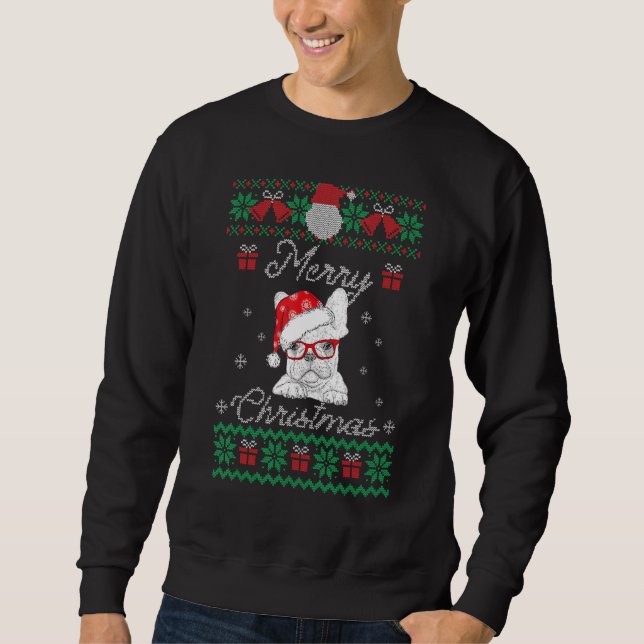 Frenchie Ugly Christmas Sweater  French Bulldog (Front)