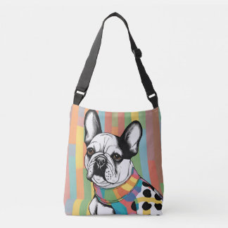 Frenchie Vibes Colorful Pet Art Tote Bag