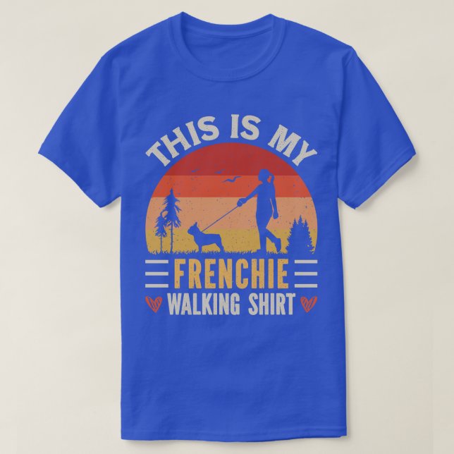 Frenchie Walking 1 T-Shirt (Design Front)