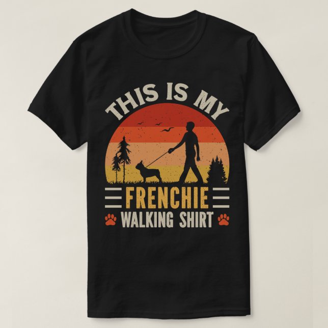 Frenchie Walking T-Shirt (Design Front)