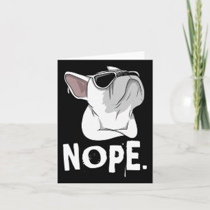 Frenchie White French Bulldog Card