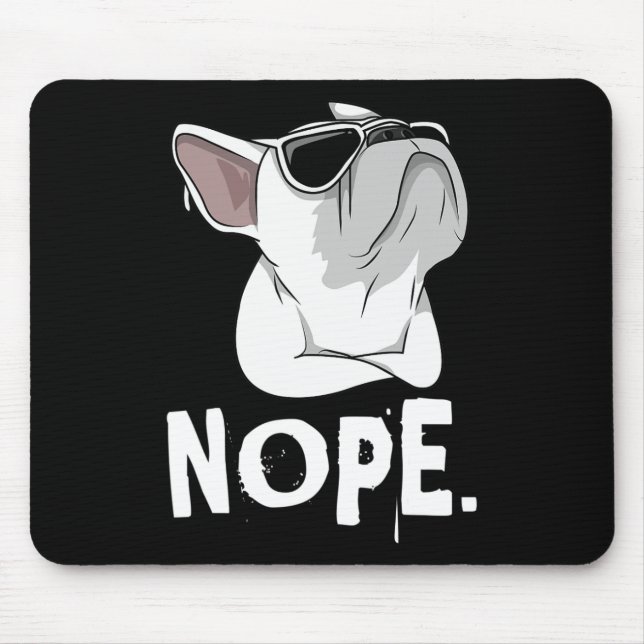 Frenchie White French Bulldog  Mouse Pad (Front)