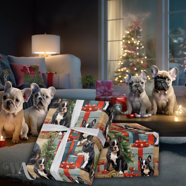 Frenchie Wonderland Christmas Wrapping Paper (Creator Uploaded)