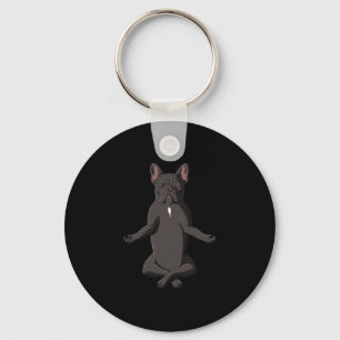 Frenchie Yoga Dog French Bulldog Key Ring