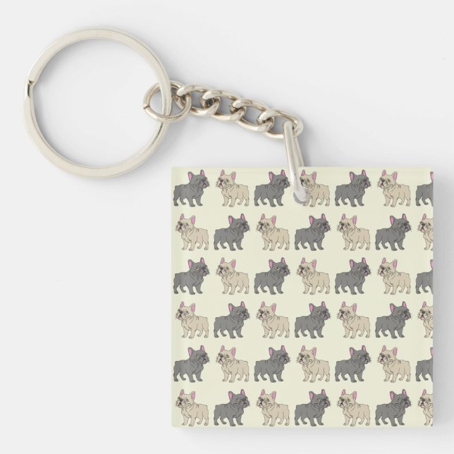 Frenchies, Beige Key Ring (Front)