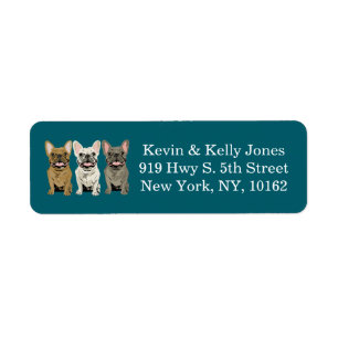 Frenchies, Blue Return Address Label