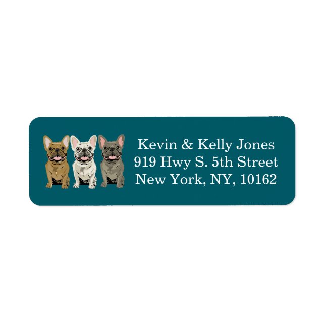 Frenchies, Blue Return Address Label (Front)