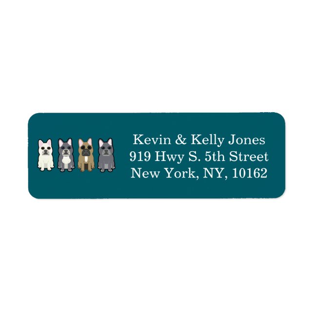 Frenchies, Blue Return Address Label (Front)